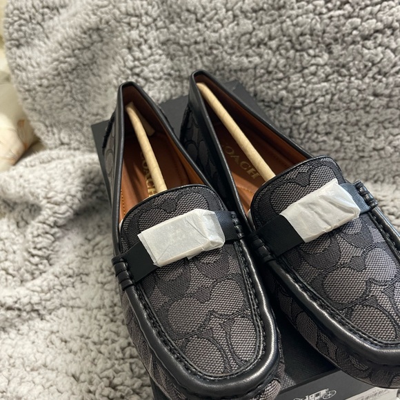 Coach Mona Sig Jacq Driver Shoes - Smoke and Coal Black - Picture 1 of 4